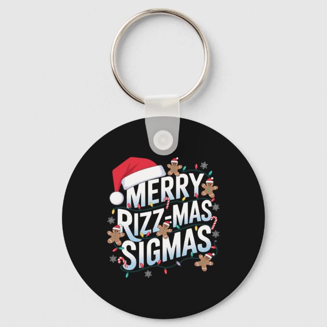 Merry Rizz Mas Sigmas Funny Alpha Christmas Santa  Key Ring (Front)