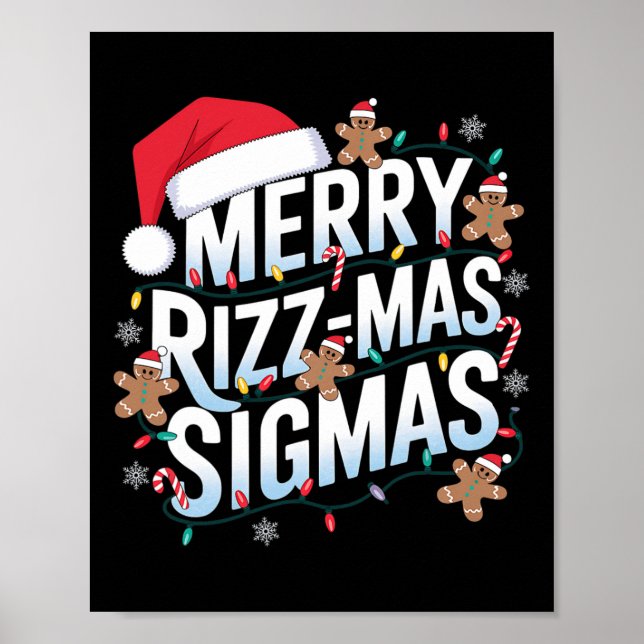 Merry Rizz Mas Sigmas Funny Alpha Christmas Santa  Poster (Front)