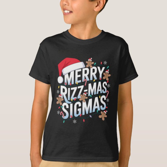 Merry Rizz Mas Sigmas Funny Alpha Christmas Santa  T-Shirt (Front)