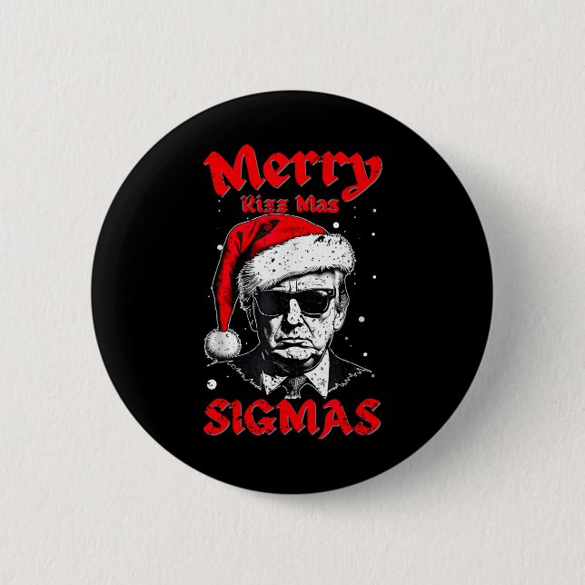 Merry Rizz Mas Sigmas Funny Gen Alpha X-mas Santa  6 Cm Round Badge (Front)