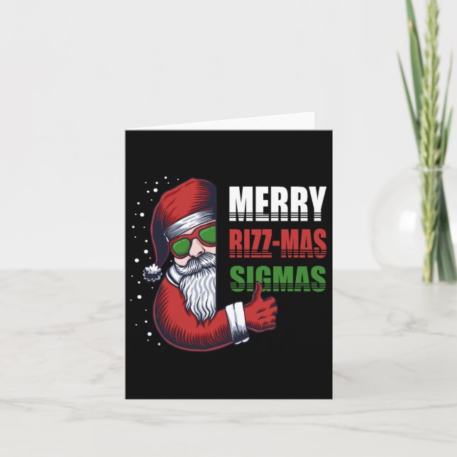 Merry Rizz Mas Sigmas Funny Gen- Alpha X-mas Santa Card (Front)