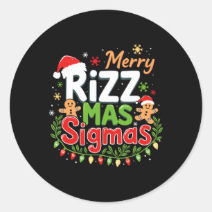 Merry Rizz Mas Sigmas Funny Gen Alpha X-mas Santa Classic Round Sticker