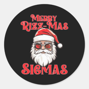 Merry Rizz Mas Sigmas Funny Gen- Alpha X-mas Santa Classic Round Sticker