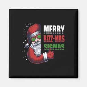 Merry Rizz Mas Sigmas Funny Gen- Alpha X-mas Santa Magnet