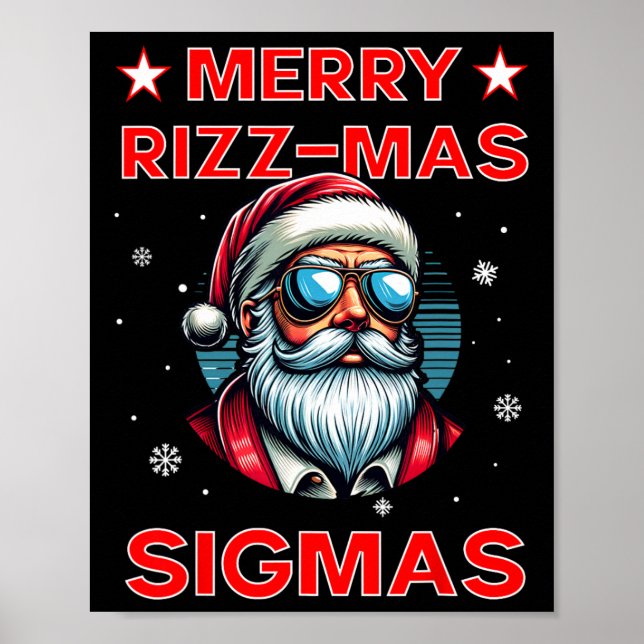 Merry Rizz Mas Sigmas Funny Middle School Alpha Ch Poster (Front)