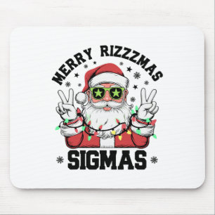 Merry Rizz Mas Sigmas Funny Santa Claus Christmas Mouse Pad