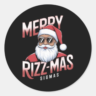 Merry Rizz Mas Sigmas Gen Alpha Middle School Chri Classic Round Sticker