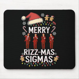 Merry Rizz Mas Sigmas Gen Alpha Trump Christmas Pj Mouse Pad
