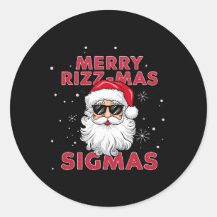 Merry Rizz Mas Sigmas Santa Christmas Classic Round Sticker