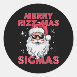 Merry Rizz-mas Sigmas Santa Sungles Christmas Holi Classic Round Sticker