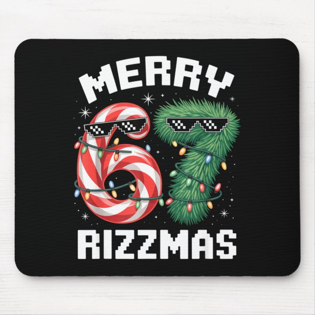 Merry Rizzmas 67 Candy Cane Tree Sungles Funny  Mouse Pad (Front)