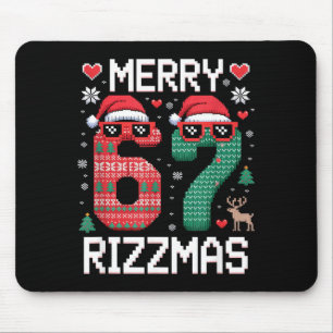 Merry Rizzmas 67 Knitted Sweater Sungles Funny  Mouse Pad