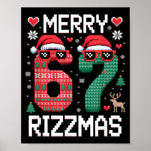 Merry Rizzmas 67 Knitted Sweater Sungles Funny  Poster