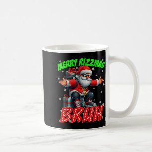 Merry Rizzmas Bruh Graphic Santa Pjs Christmas Xma Coffee Mug