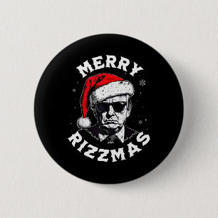 Merry Rizzmas Christmas Funny Trump Santa Claus Xm 6 Cm Round Badge