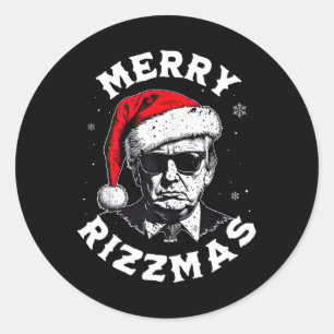 Merry Rizzmas Christmas Funny Trump Santa Claus Xm Classic Round Sticker