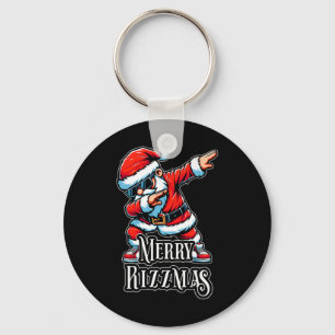 Merry Rizzmas Dabbing Santa Funny Christmas Key Ring