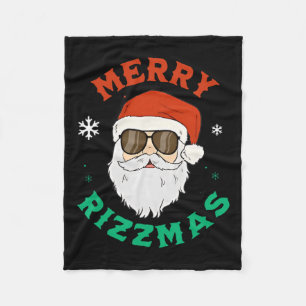 Merry Rizzmas Funny Christmas Santa Claus Fleece Blanket