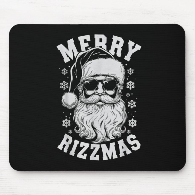 Merry Rizzmas Funny Christmas Santa Claus Happy Ch Mouse Pad (Front)