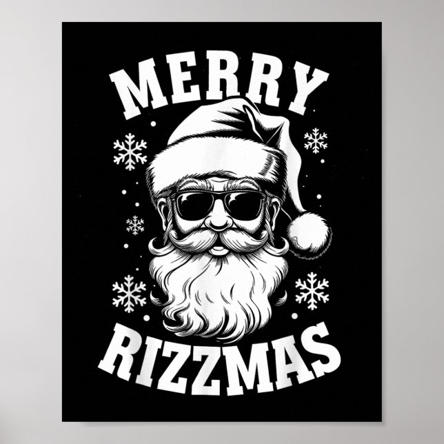 Merry Rizzmas Funny Christmas Santa Claus Happy Ch Poster (Front)