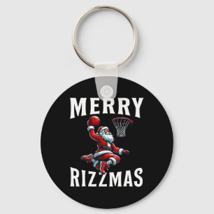 Merry Rizzmas Funny Christmas Santa Claus Sketll B Key Ring