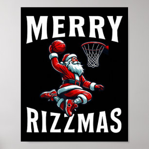 Merry Rizzmas Funny Christmas Santa Claus Sketll B Poster