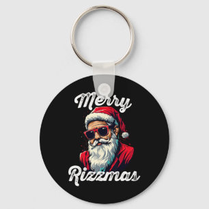 Merry Rizzmas Funny Santa White Elephant Gift Rizz Key Ring