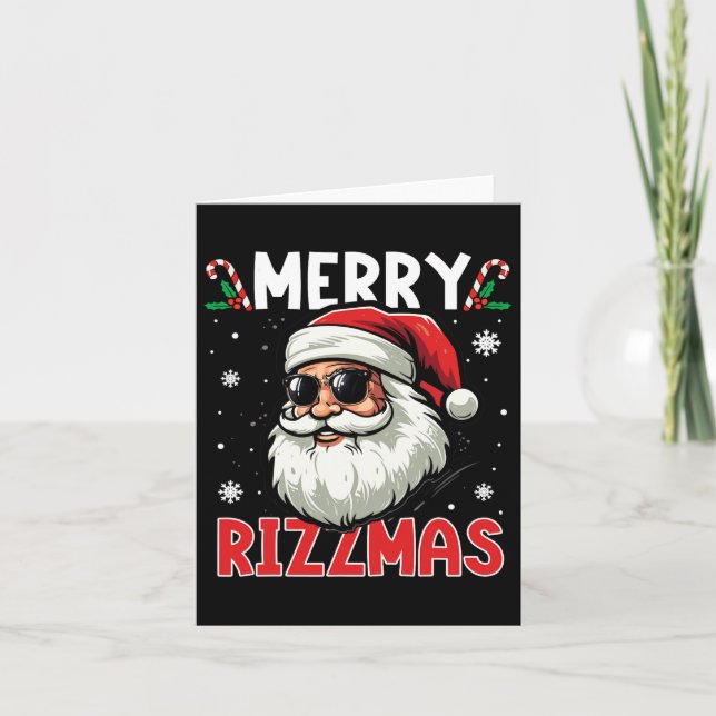 Merry Rizzmas Kids Teens School Funny Christmas Sa Card (Front)