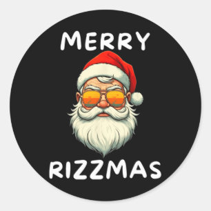 Merry Rizzmas Kids Teens School Funny Christmas Sa Classic Round Sticker