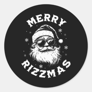 Merry Rizzmas Kids Teens School Funny Christmas Sa Classic Round Sticker