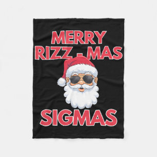 Merry Rizzmas Kids Teens School Funny Christmas Sa Fleece Blanket