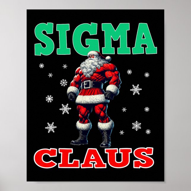 Merry Rizzmas Sigmas Claus Kids Funny Merry Christ Poster (Front)