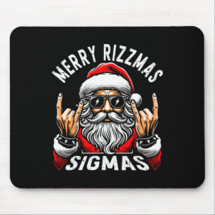 Merry Rizzmas Sigmas Funny Christmas Rizz Santa Te Mouse Pad
