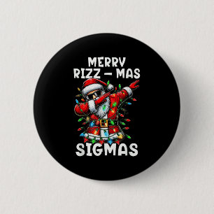 Merry Rizzmas Sigmas Funny Dabbing Santa Claus Chr 6 Cm Round Badge