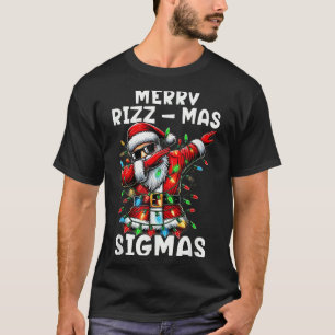 Merry Rizzmas Sigmas Funny Dabbing Santa Claus Chr T-Shirt
