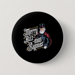Merry Rizzmas Sigmas Funny Santa Claus Alpha Gen 6 Cm Round Badge