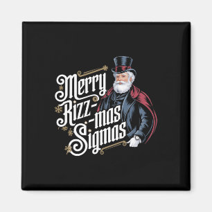 Merry Rizzmas Sigmas Funny Santa Claus Alpha Gen  Magnet