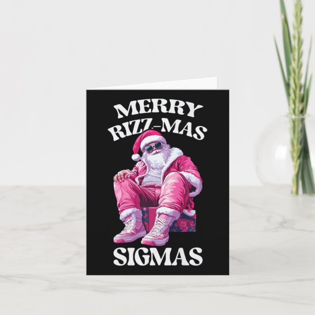 Merry Rizzmas Sigmas Santa Rizzler Youth Kids Teen Card (Front)
