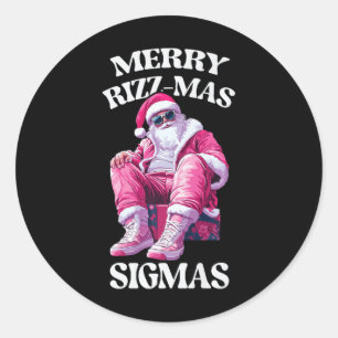 Merry Rizzmas Sigmas Santa Rizzler Youth Kids Teen Classic Round Sticker