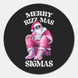 Merry Rizzmas Sigmas Santa Rizzler Youth Kids Teen Classic Round Sticker