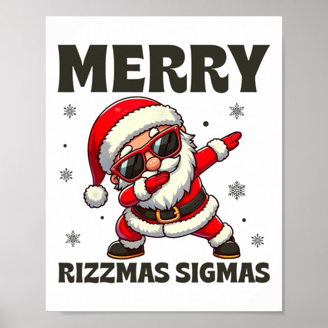Merry Rizzmas Sigmas Skibidi Rizzmas Christmas Riz Poster (Front)