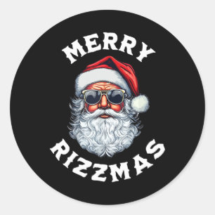 Merry Rizzmas Teens Funny Christmas Santa Rizz The Classic Round Sticker