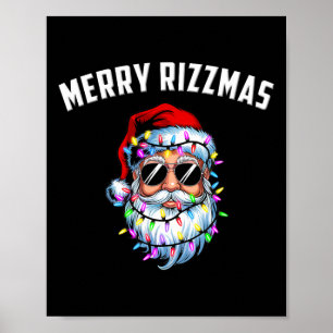 Merry Rizzmas Teens Kids School Funny Santa Christ Poster