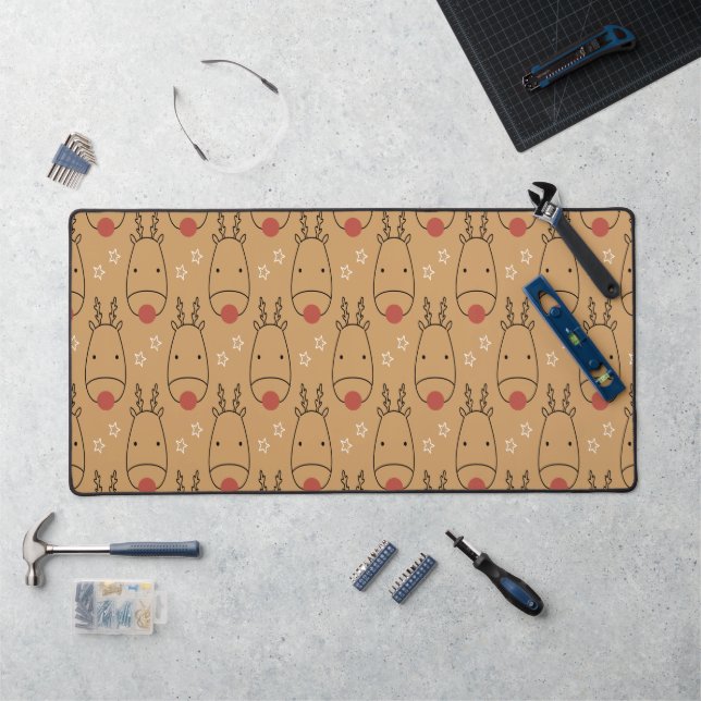 Merry Rudolph Starry Winter Delight Desk Mat (Workstation)