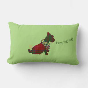 Merry Ruff! Ruff! Wee Scottie Dog 13" x 21"  Lumbar Cushion
