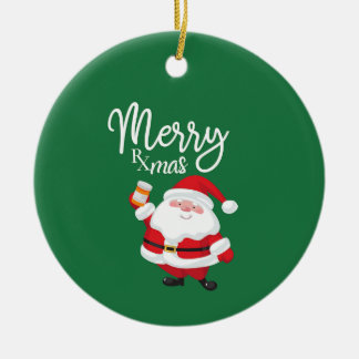 Merry Rx-mas Ceramic Ornament