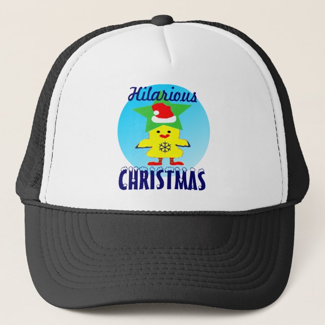 ♫♥Merry Santa Chicken Hilarious Trucker Hat♥♪ Hat (Front)