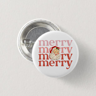 Merry santa christmas 3 cm round badge