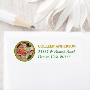 Merry Santa Claus Circle Return Address Return Address Label