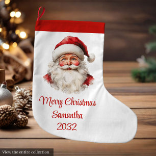 Merry Santa Claus Custom Name Editable Stocking